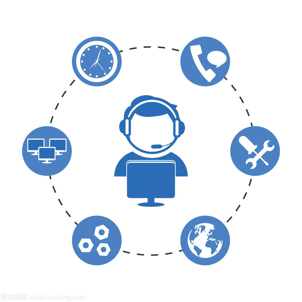 技術(shù)服務(wù)與電話中心圖標(biāo) 高效溝通的視覺橋梁